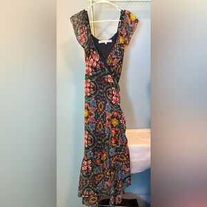 Rebecca Minkoff Jessica floral midi wrap dress size XXS 129083 style